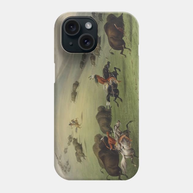 Buffalo Hunt by George Catlin Phone Case by Classic Art Stall