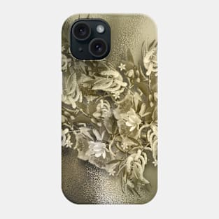 Flower bouquet in rippled gold Phone Case