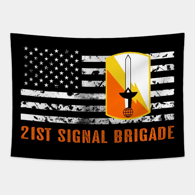 21st Signal Brigade Tapestry by Jared S Davies