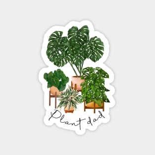 Plant Dad, House Plants Collection Illustration Magnet