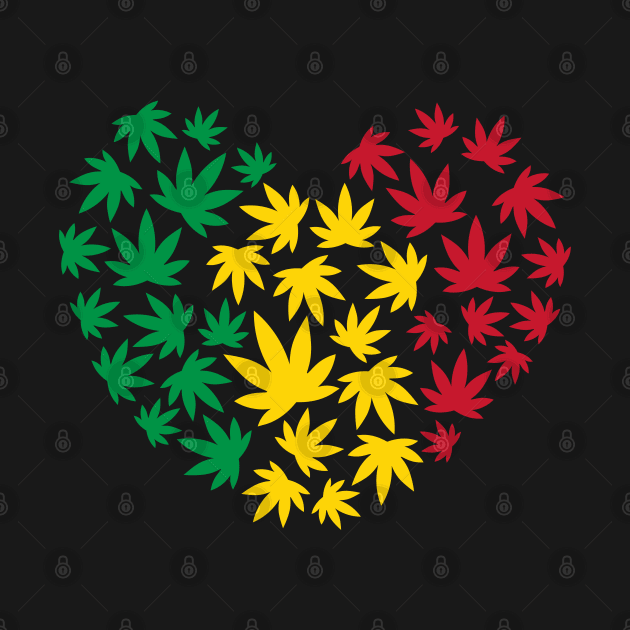 Rasta Weed Heart by defytees