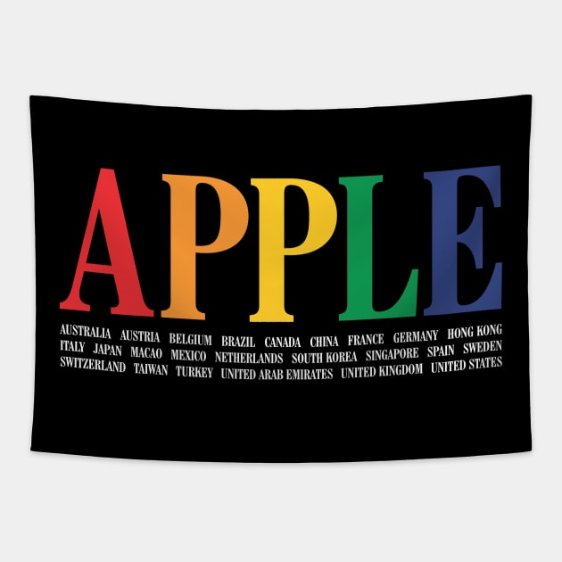 Apple Countries Tapestry by JacsonX