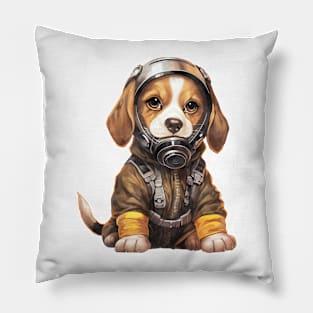 Beagle Dog Wearing Gas Mask Pillow