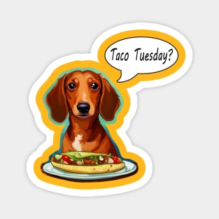 Dachshunds Love Tacos Magnet