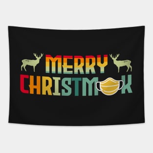 Retro Funny Cute Merry Christmask Tapestry