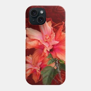 Orange hibiscus and vibrant kaleidoscope Phone Case