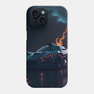 Dark Neon City Sports Car Phone Case