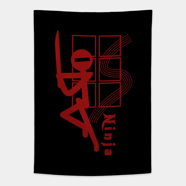 Stickman Ninja Tapestry by DesignTree