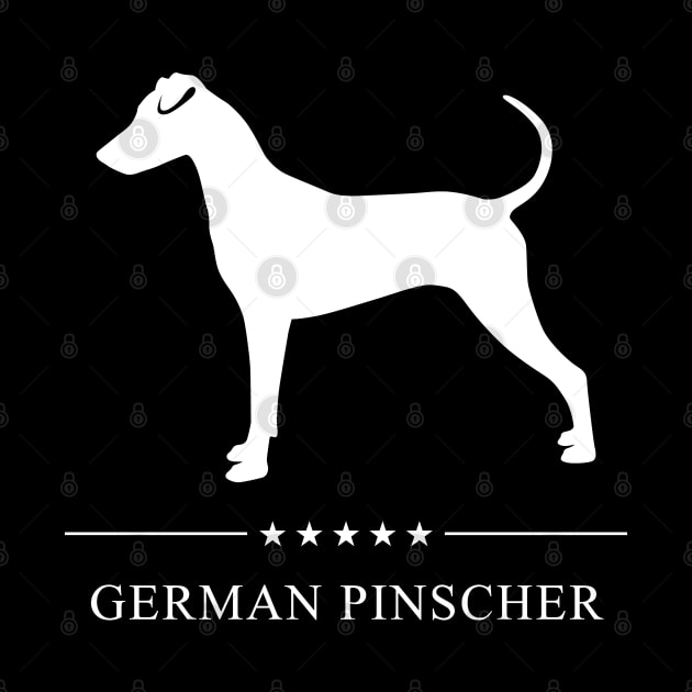 German Pinscher Dog White Silhouette by millersye