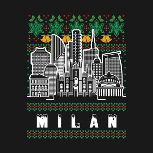 Milan Italy Ugly Christmas T-Shirt