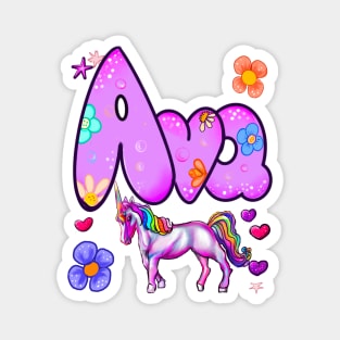 Ava Girls and womens unicorn Personalized Custom name Ava Magnet