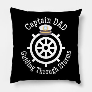 Captain Dad Guiding Through Storms Captain hat Pillow