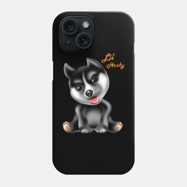 Lil husky smile puppy, pompsky puppies sitting Phone Case by AdishPr