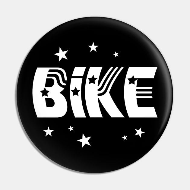 Bike Stars White Pin by Barthol Graphics