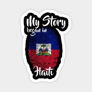 Haiti Flag Fingerprint My Story DNA Haitian Magnet