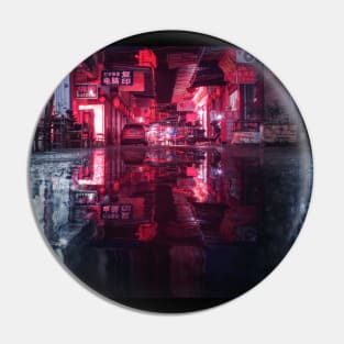 Rain in Night City Pin