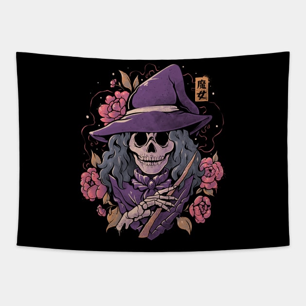 Magic Death - Witch Skull Goth Gift Tapestry by eduely