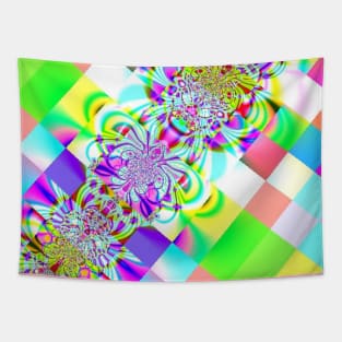 Bright Multicolor Squares Tapestry