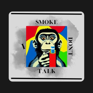 Smoking monkey - Gray rectangle T-Shirt