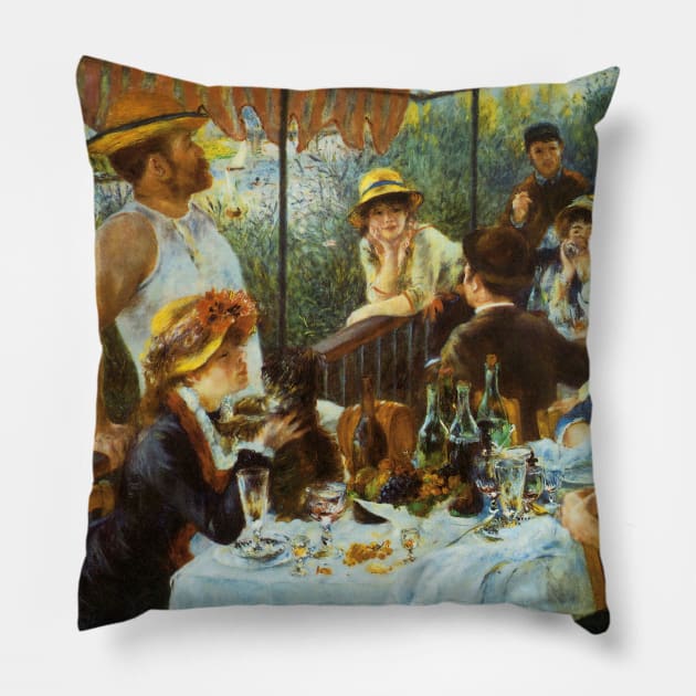 Luncheon of the Boating Party by Pierre Renoir Pillow by MasterpieceCafe