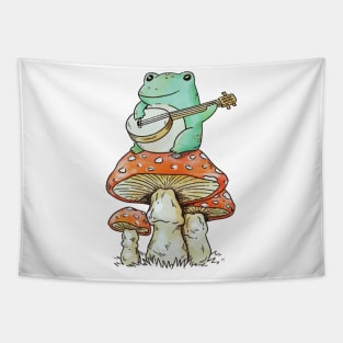 Banjo Frog Does Cottagecore Tapestry