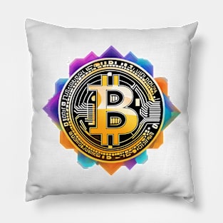 Bitcoin colorful Pillow