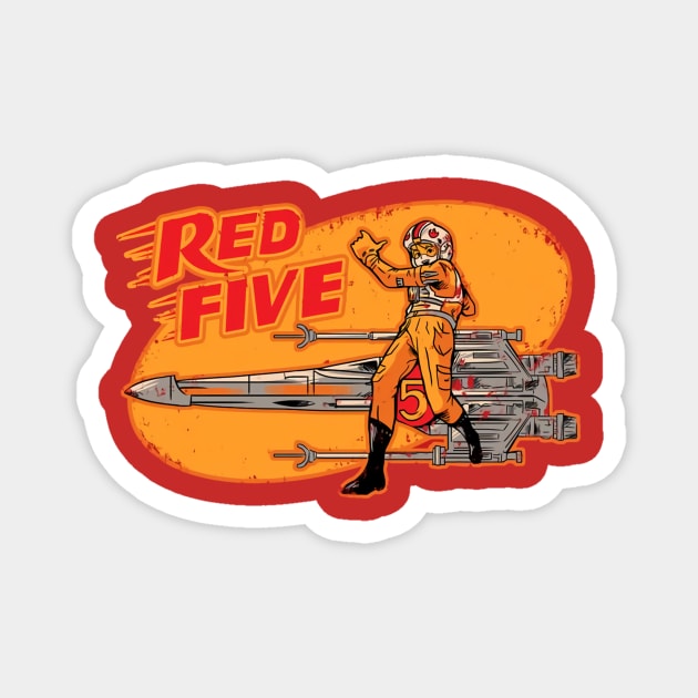 Red Five Magnet by The Jersey Rejects