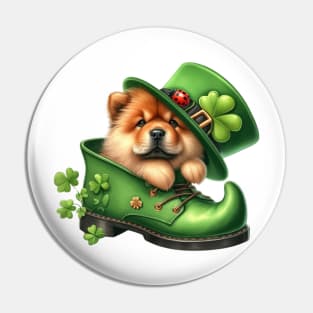 Chow Chow Dog Shoes For Patricks Day Pin