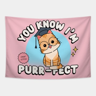 Funny Cute Kitten Kittens Smart Cute Kitty Tapestry