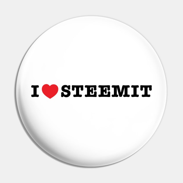 i love steemit t-shirt Pin by drumweaver