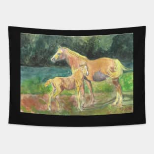 Colorful horses Tapestry