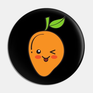 Cute Mango winking and blushing Pin