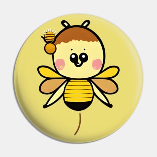 Cute, Funny, Kawaii Honey Bee Pin