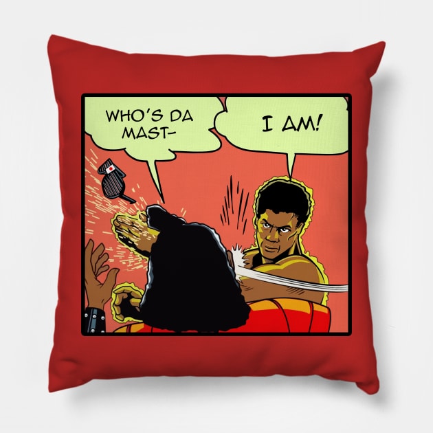 Who's Da Master I Am // Sho Nuff // Comic Books Pillow by Niko Neon