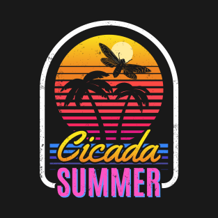 Cicada Summer Retro Vintage Vaporwave Art Meme T-Shirt