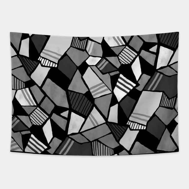 Black and White Matisse Geometry Tapestry by Carolina Díaz