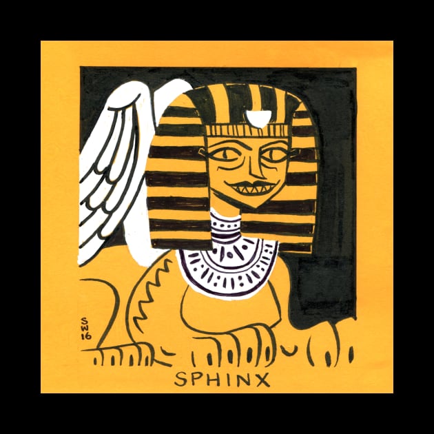 Retro Sphinx by washburnillustration