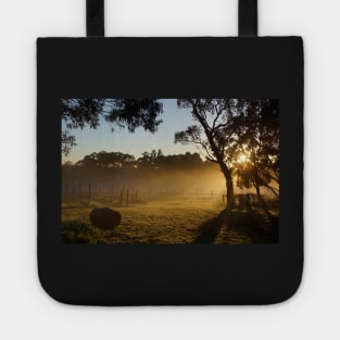 Sunrise over the vines by Avril Thomas at Magpie Springs Tote