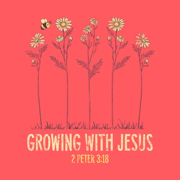 Growing With Jesus Daisy Bee Graphic Christian by US GIFT