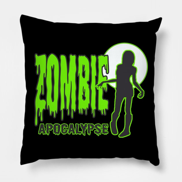 Zombie Apocalypse Graphic Pillow by LupiJr