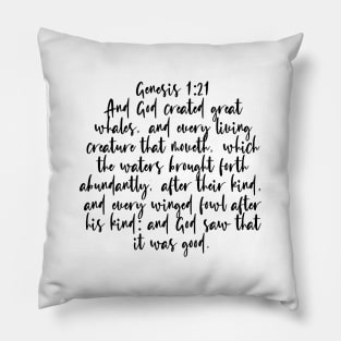 Genesis 1:21 Bible Verse Pillow