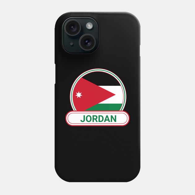 Jordan Country Badge - Jordan Flag Phone Case by Yesteeyear