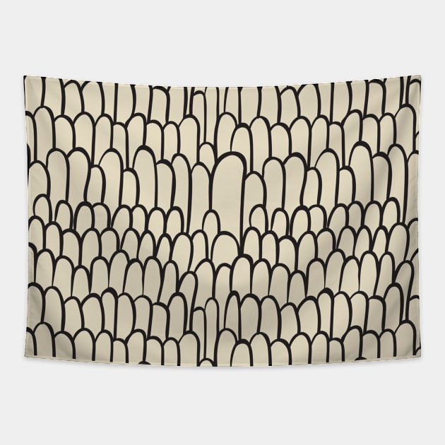 Monochrome Scale Pattern Tapestry by Patternos