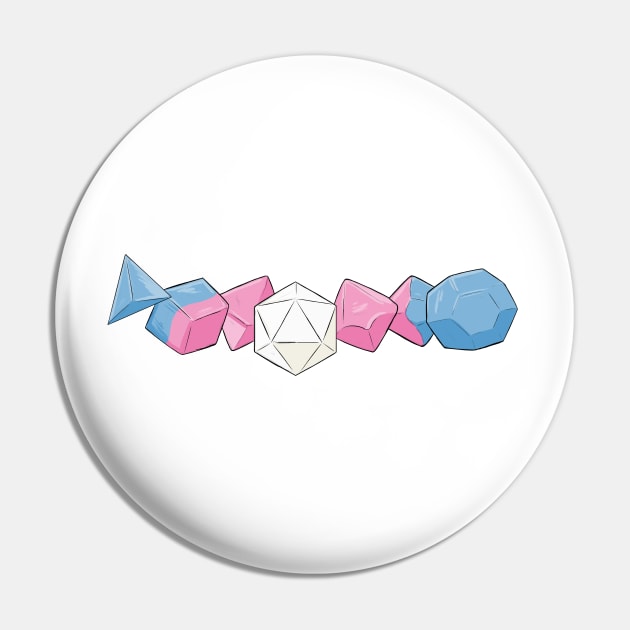 Pride Dice Trans Transgender Pin by DnDoggos