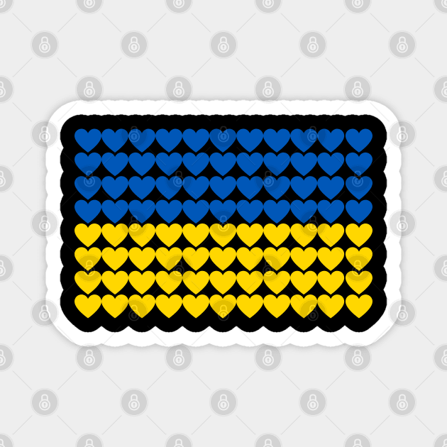 Ukrainian Flag of Hearts Magnet by MindBoggling