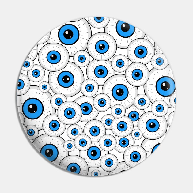 BLUE Eyeballs Pin by SartorisArt1