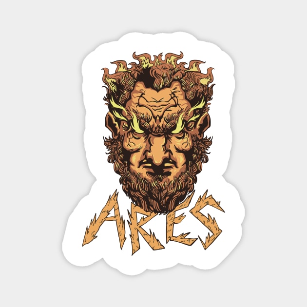 Ares  Head   P R t shirt Magnet by LindenDesigns