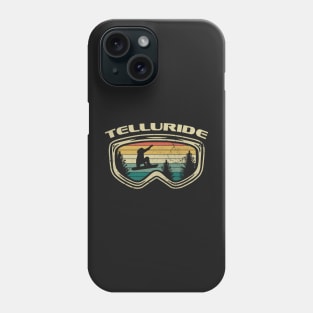 Telluride Colorado Snowboard Distressed Goggles Big Air Snow Phone Case