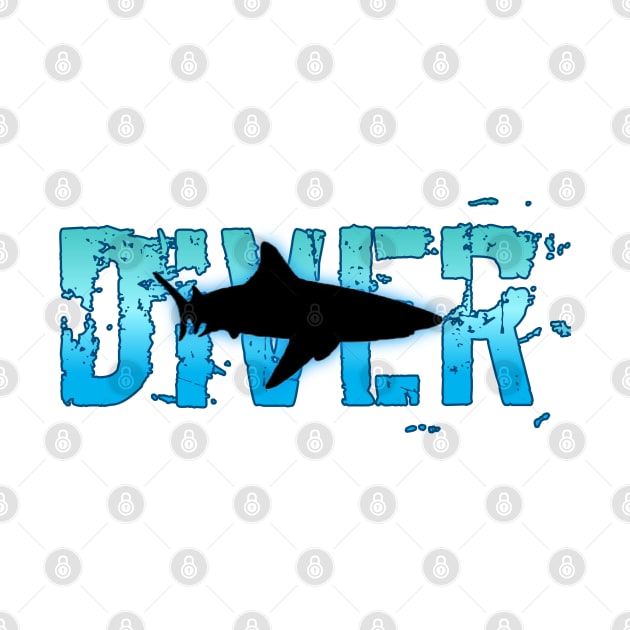 Scuba diving t-shirt designs sharks by Coreoceanart