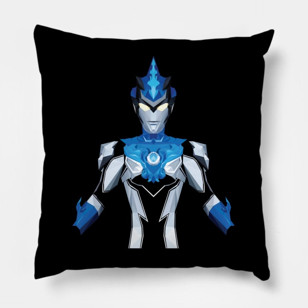 Ultraman Blu (Low Poly Style) Pillow by The Toku Verse